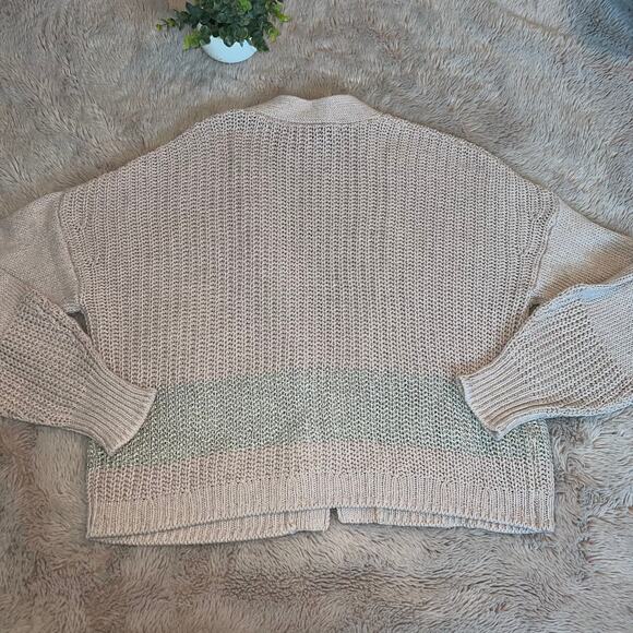 NWT 360 Sweater Italian Yarn Linen-Blend Open Knit Cardigan Size Medium - Picture 11 of 13